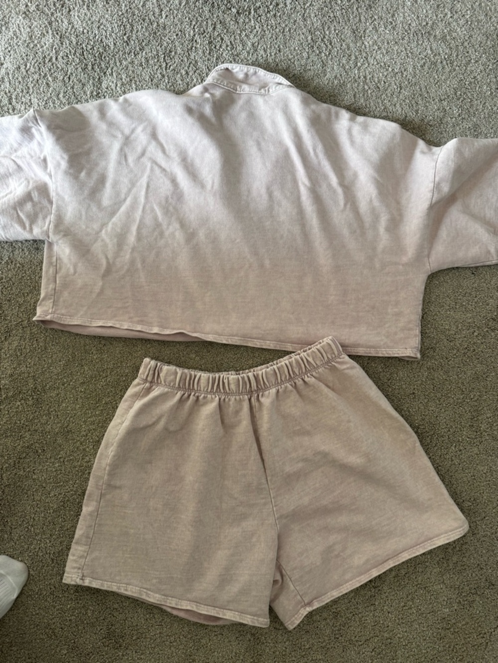 Blue Blush crop collared shirt & shorts set light pink size large - Picture 3 of 9